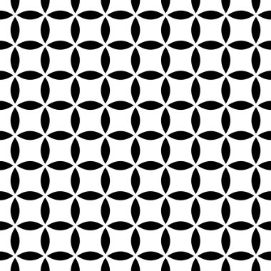 Simetrik, stilize çiçekli ya da yaprak şekilli tek renkli geometrik desen beyaz arka planda pürüzsüz bir şekilde tekrar eder..