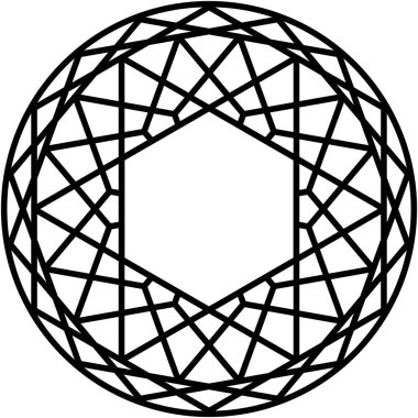 Kesişen çizgilerin oluşturduğu küresel şekilli soyut geometrik çizimler. Tasarım, izole edilmiş arkaplanda temiz ve modern estetik yaratarak merkezi altıgen alanı içerir..