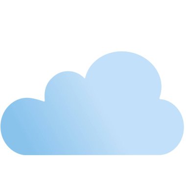 Açık mavi yuvarlak kenarlı basit bulut çizimi, temiz estetik gerektiren hava tahminleri, diyagramlar ve tasarımlar için mükemmel.