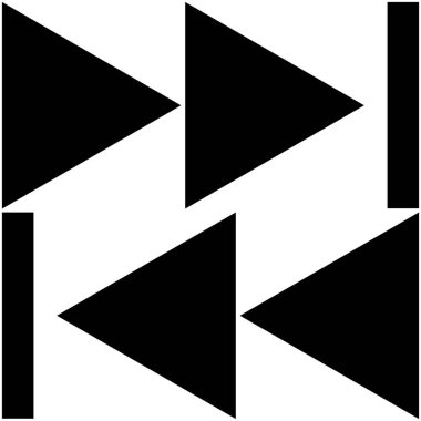 Hızlı sekme ve geri simgeleri, ileri ve geri vektör grafikleri, izole edilmiş arkaplanı olan iki çift siyah ok ve dikey çubuğun cesur tasarımı.