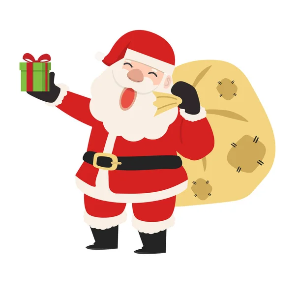 Χαρούμενος Άγιος Βασίλης Χαρακτήρα Δώρο — Διανυσματικό Αρχείο