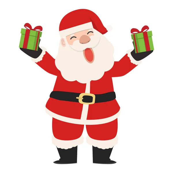 Αστείος Άγιος Βασίλης Χαρακτήρα Δώρο — Διανυσματικό Αρχείο
