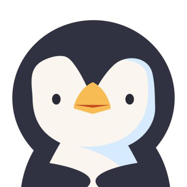 Sevimli baş penguen hayvan çizgi filmi