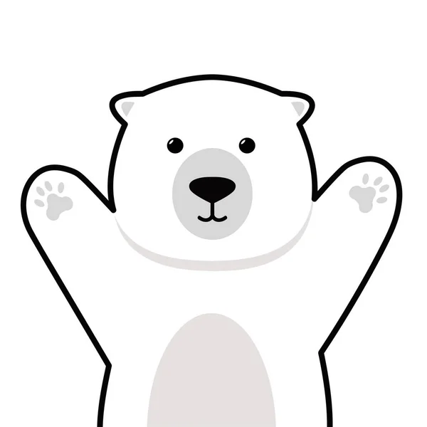 Roztomilý Lední Medvěd Čmáranice Plochý — Stockový vektor