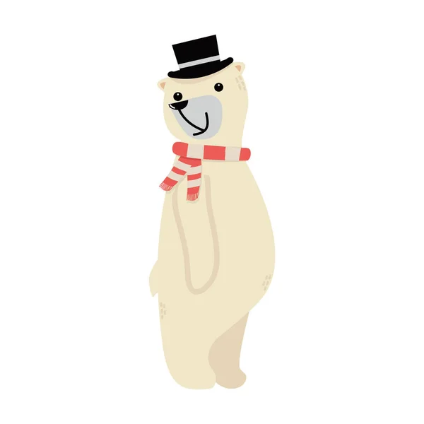 Χαριτωμένη Πολική Αρκούδα Καπέλο — Διανυσματικό Αρχείο