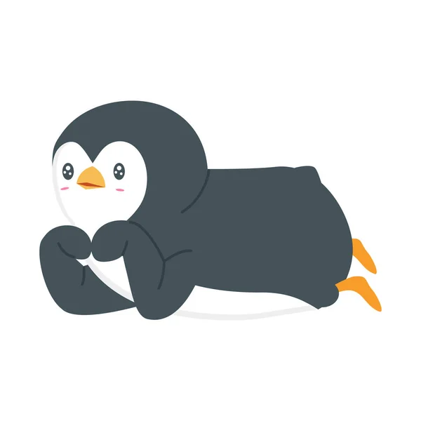 可爱的企鹅动物涂鸦漫画 — 图库矢量图片