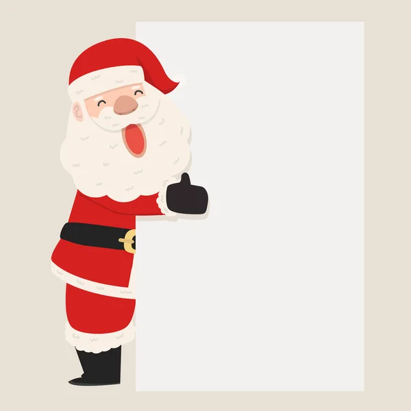 Grappige Kerstman Met Blanco Papier — Stockvector
