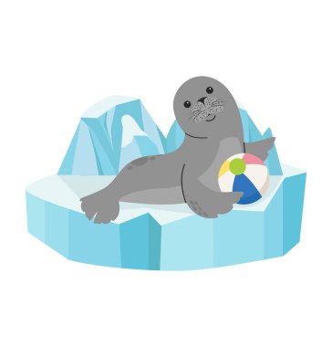 Buz kütlesi vektöründe deniz aslanı