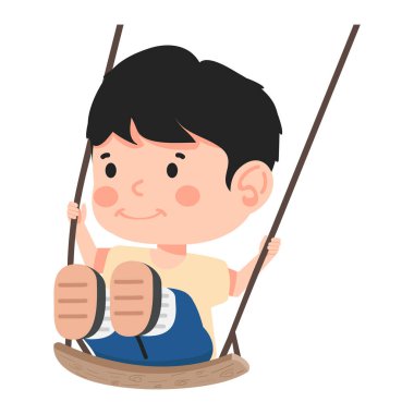 küçük çocuğu salıncakta eğleniyor