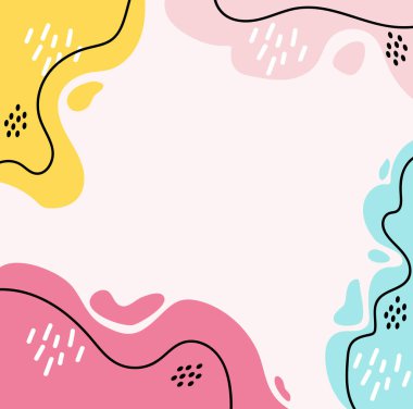 Abstract  Shape Hand Drawn pastel colors Background