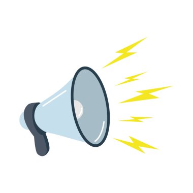 Blue megaphone  isolated flat vector