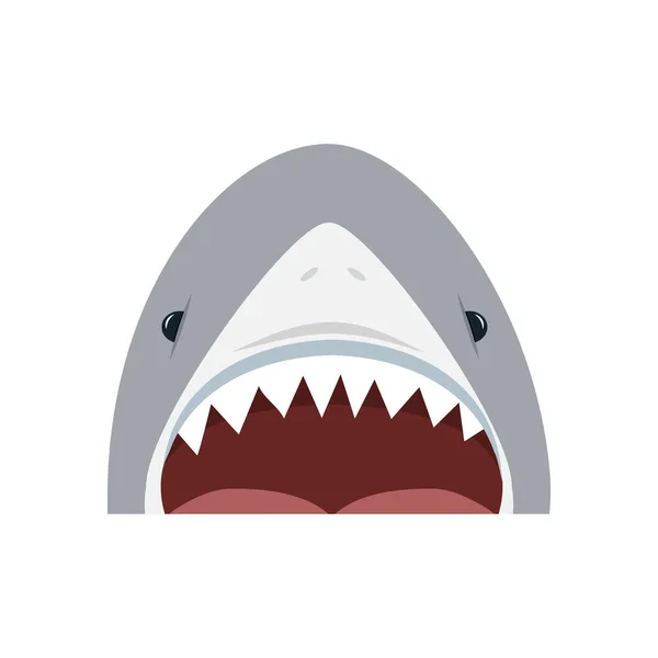 Θυμωμένος Καρχαρίας Ανοιχτό Στόμα — Διανυσματικό Αρχείο
