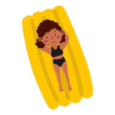 Yüzen yüzmede dinlenen kadın