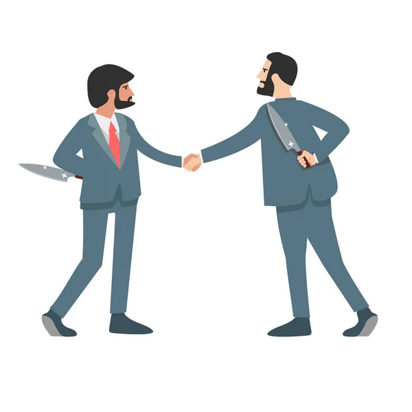 Business Partner Holds Knife Agreement Concept — Stock Vector