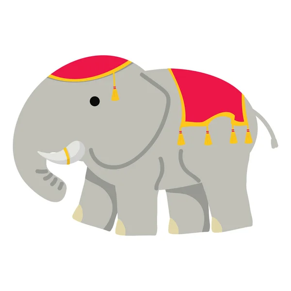 Mignon Thailand Éléphant Plat Vecteur — Image vectorielle