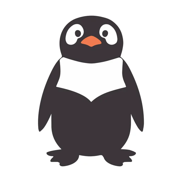 Χαριτωμένο Εικονίδιο Πιγκουίνος Επίπεδη — Διανυσματικό Αρχείο