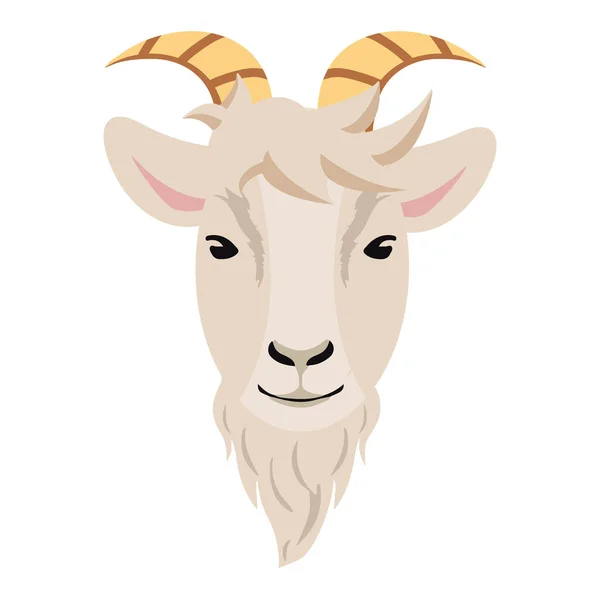 Cute Goat Head Cartoon Vector — Stock Vector