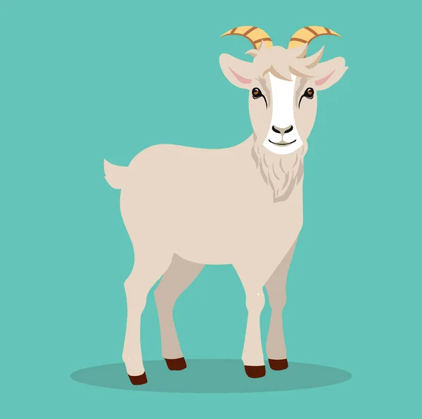 Cute Funny Goat Cartoon Vector — Stock Vector