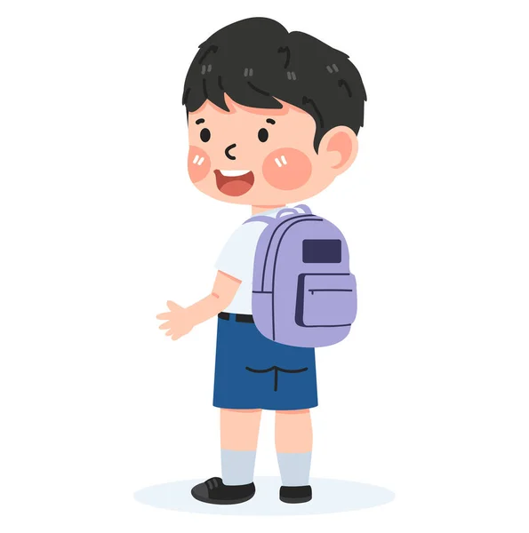 Süß Student Junge Mit Ein Rucksack — Stockvektor