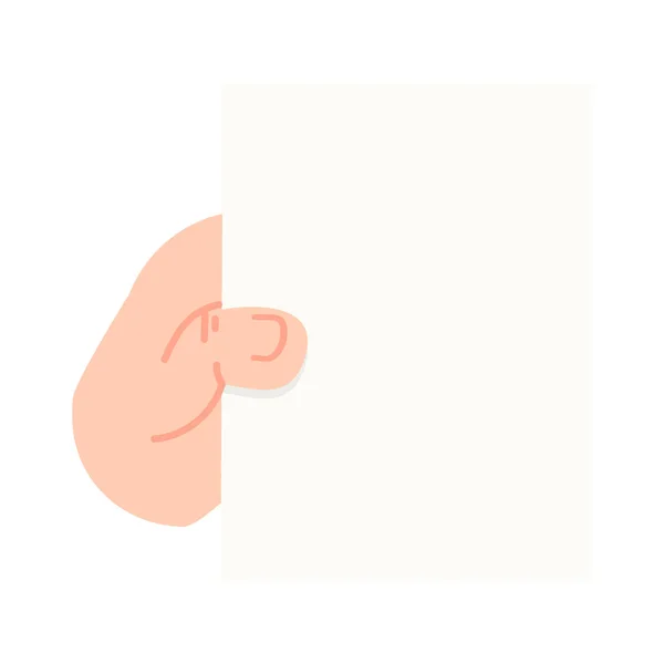 Mains Tenant Une Feuille Papier Vierge — Image vectorielle