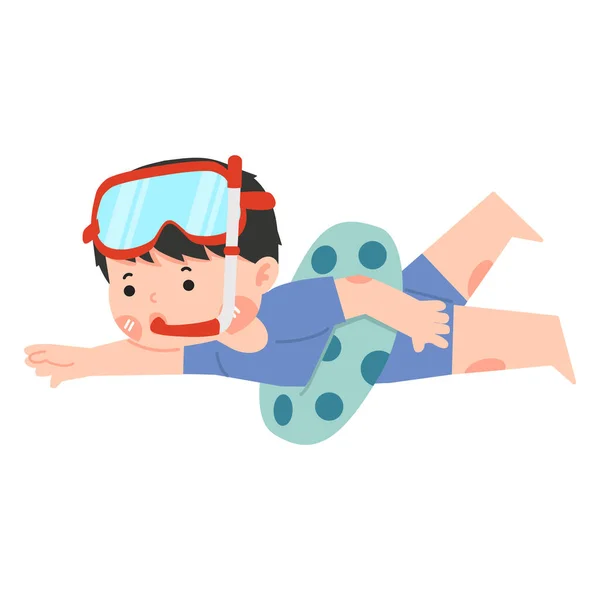 Kinderschnorcheln Mit Schwimmring — Stockvektor