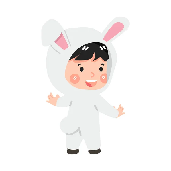 Симпатичный Ребенок Костюме Кролика Зверя — стоковый вектор