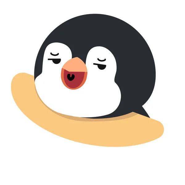 可爱的头企鹅疲惫的卡通 — 图库矢量图片