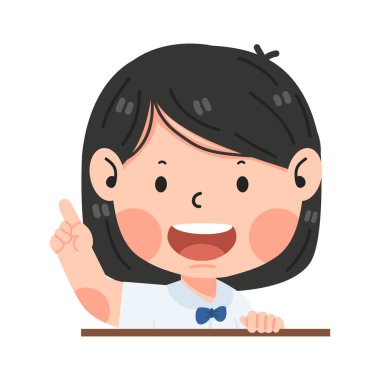 Öğrenci kızı pankartı işaret ediyor.