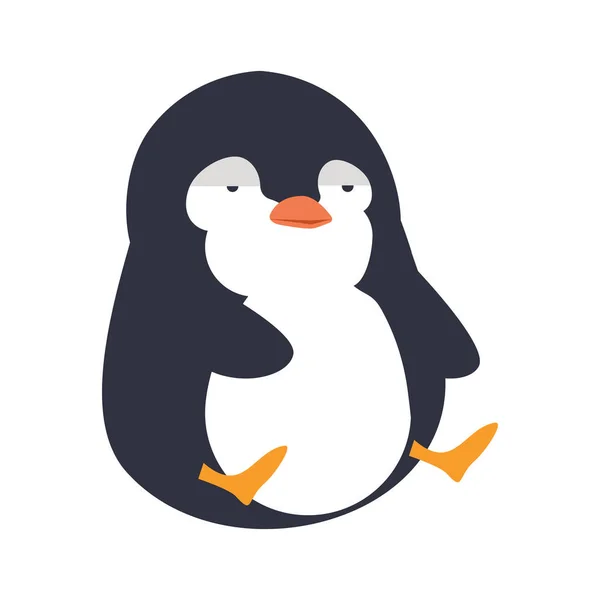 Pequeno Pinguim Engraçado Doodle Animal — Vetor de Stock
