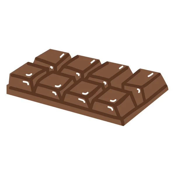 Barra Chocolate Doodle Cartoon Flat — Vetor de Stock