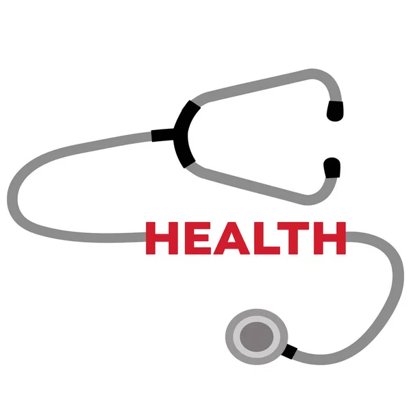 Stethoscope Health Text Logo — Stock Vector