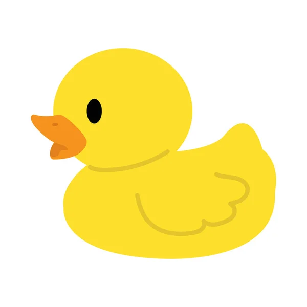 Cute Yellow Rubber Duck Vector — Stock Vector