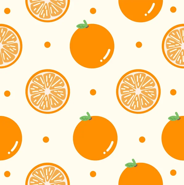 Ilustración Naranjas Patrón Sin Costura Fondo — Vector de stock