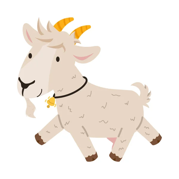 Cute Goat Walking Character Cartoon — Stock Vector