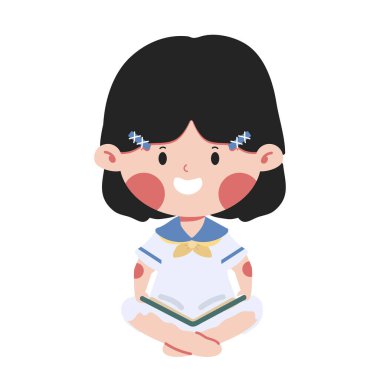 sevimli kız kitap okuma