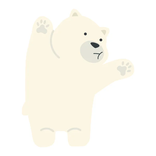 Cute Niedźwiedź Polarny Kreskówki Płaskie — Wektor stockowy
