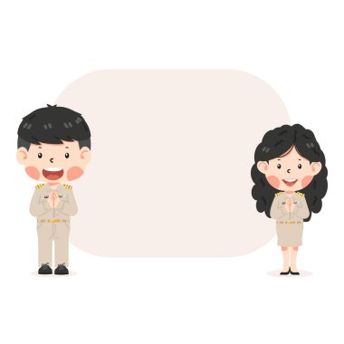 Namaste geçmişi olan Tayland hükümeti üniformasını selamlıyorum.