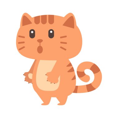 Şirin Kedi Turuncu El Çizimi