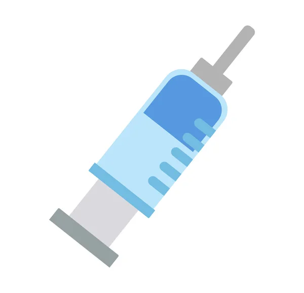 Seringue Avec Icône Liquide Bleue — Image vectorielle
