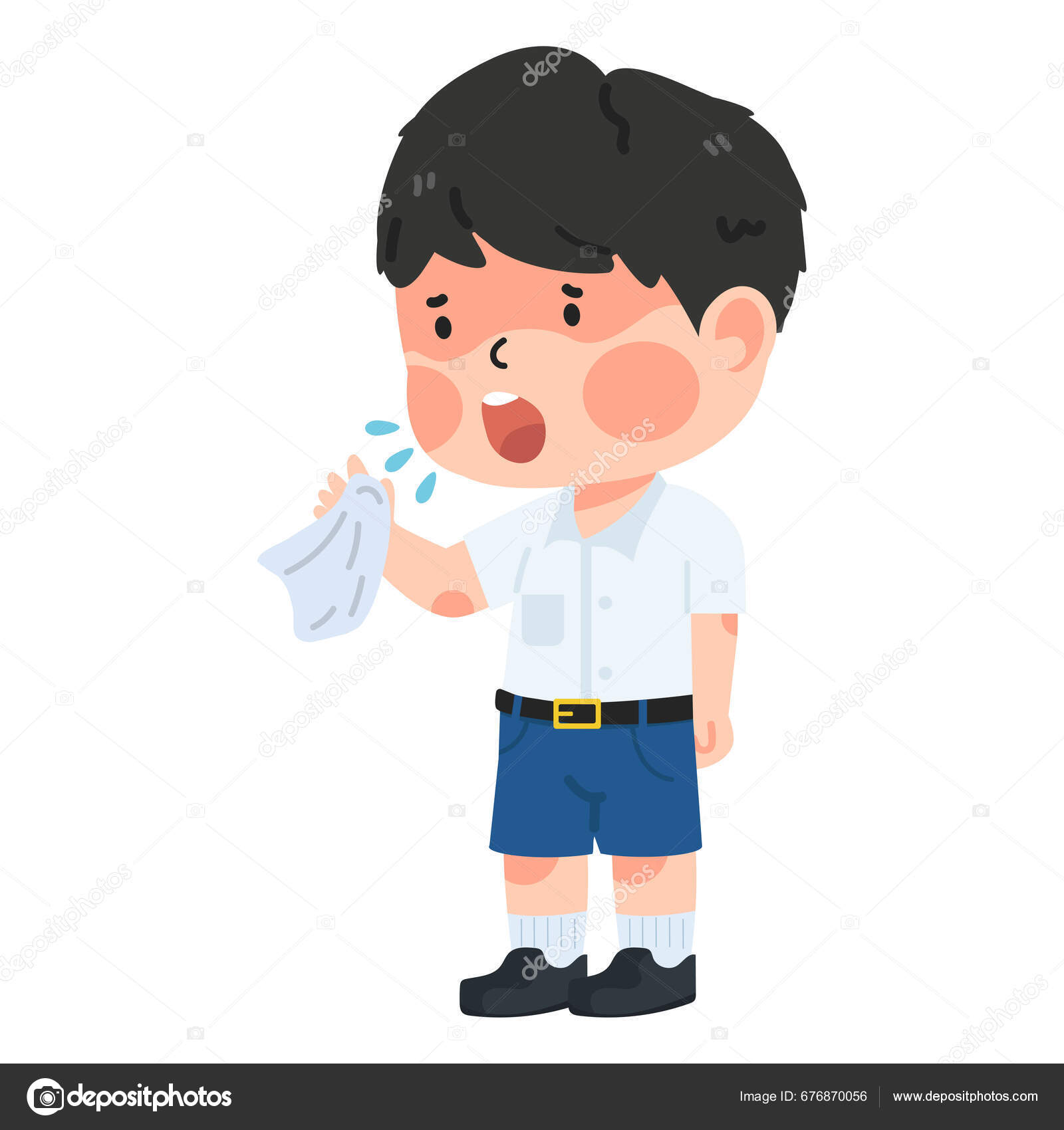 Student Kid Boy Cold Flu Sneeze Stock Vector by ©focus_bell@hotmail.co ...