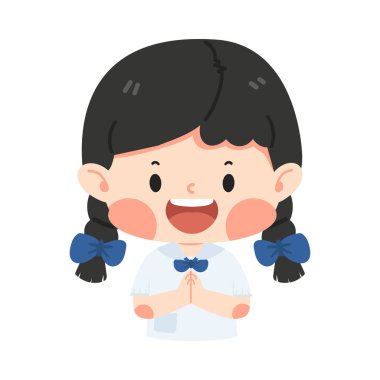 Tatlı Taylandlı kız Sawasdee 'yi selamlıyor.