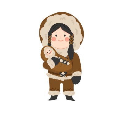 Eskimo Eskimo annesi ve çocuğu