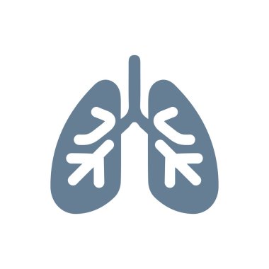 Akciğer simgesi beyaz arkaplanda izole edildi