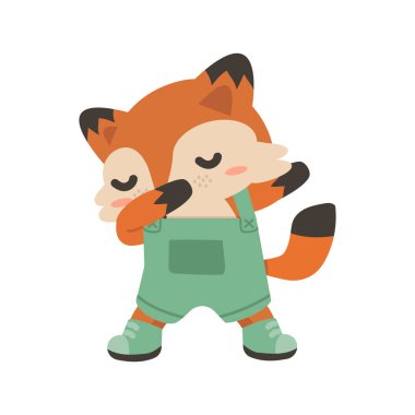 Sevimli çizgi film tilki süslemesi.