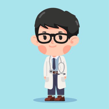 Steteskoplu yakışıklı erkek doktor. 