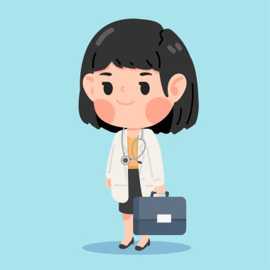 Steteskoplu tatlı kadın doktor.