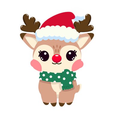 Sevimli çizgi film geyiği hayvan vektörü