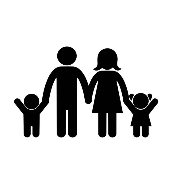 People Family parents and kid icon black