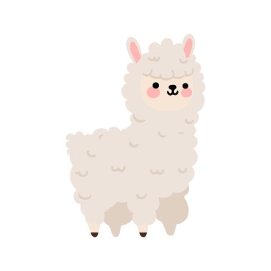Tatlı lama ya da alpaka tapılası çizgi film. 