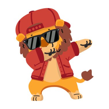 Komik aslan, karikatür çiziyor